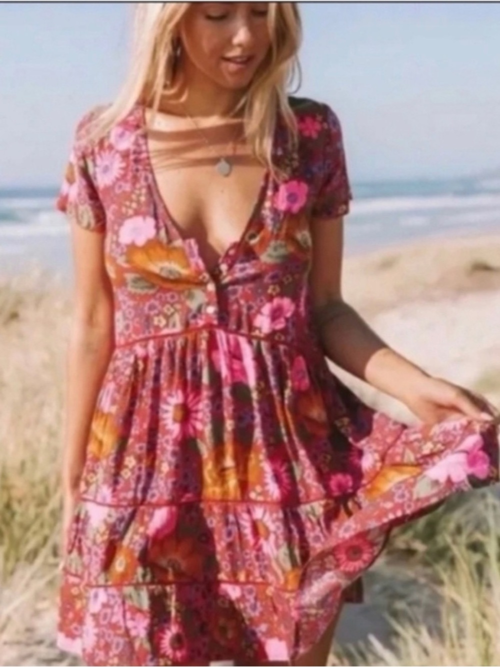 Brand new Spell Desert Daisy Baby Doll Dress - tulip - NWT size M